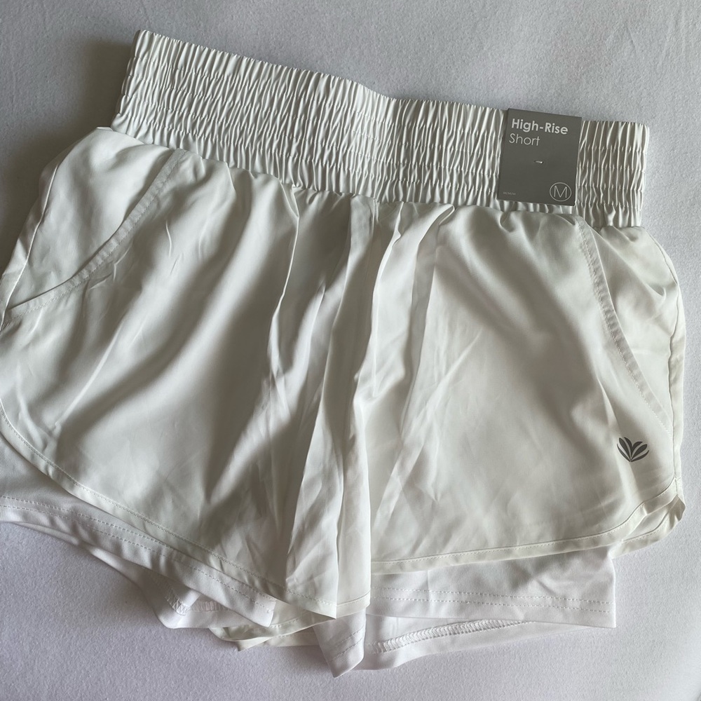 Forever 21 White High-Rise Athletic Shorts